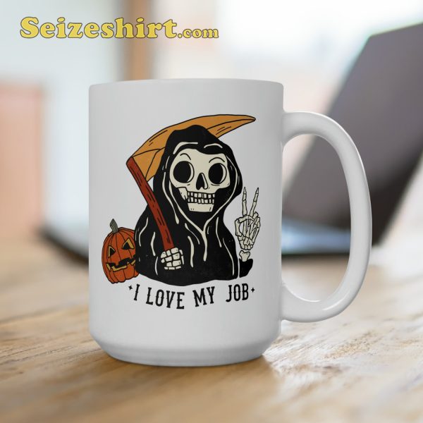 Grim Reaper Halloween Coffee Funny Mug