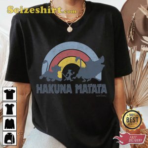 Hakuna Matata Distressed Rainbow Logo Disney The Lion King T-Shirt