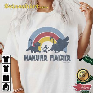 Hakuna Matata Distressed Rainbow Logo Disney The Lion King T-Shirt