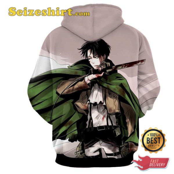 Levi Ackerman Aftermath Blood Stain Hoodie, Sweatshirt, 3D Shirts