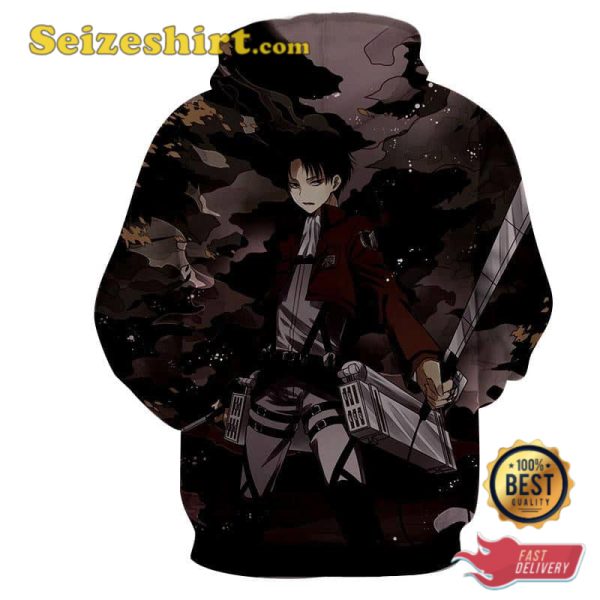 Levi Ackerman Black Smoke Battlefield Hoodie, Sweatshirt, 3D Shirts