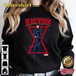 Marvel Black Widow Classic Retro Comic Stance MCU Fan Sweatshirt