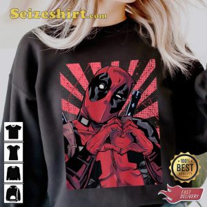 Marvel Deadpool Closed Hand Heart MCU Fan Sweatshirt
