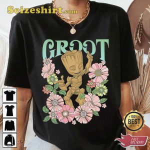 Marvel Guardians Of The Galaxy Groot Floral Dance MCU Fan T-shirt