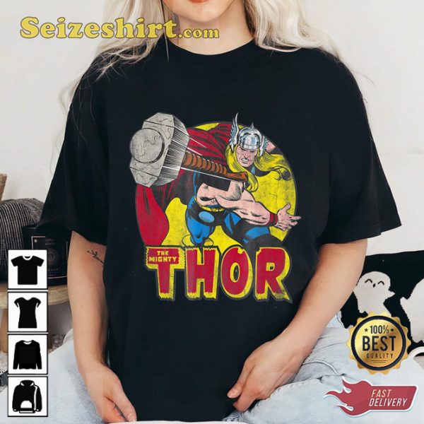 Marvel Mighty Thor Hammer Throw Superhero MCU Fan Gift T-shirt