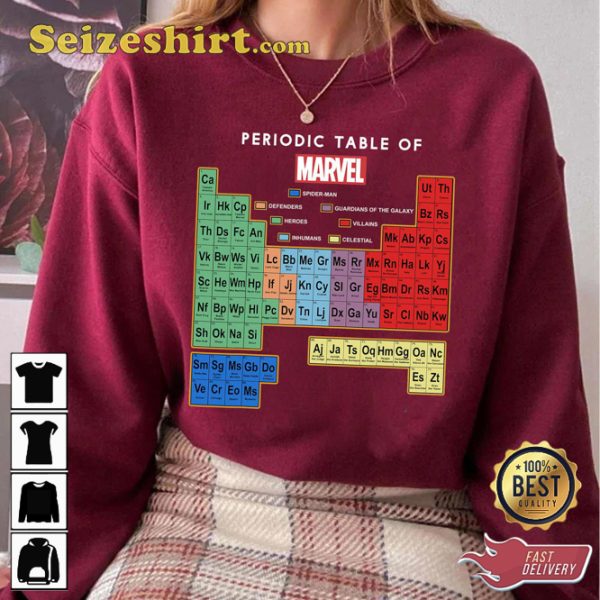 Marvel Periodic Table Of Av3ngers MCU Fan Gift T-shirt