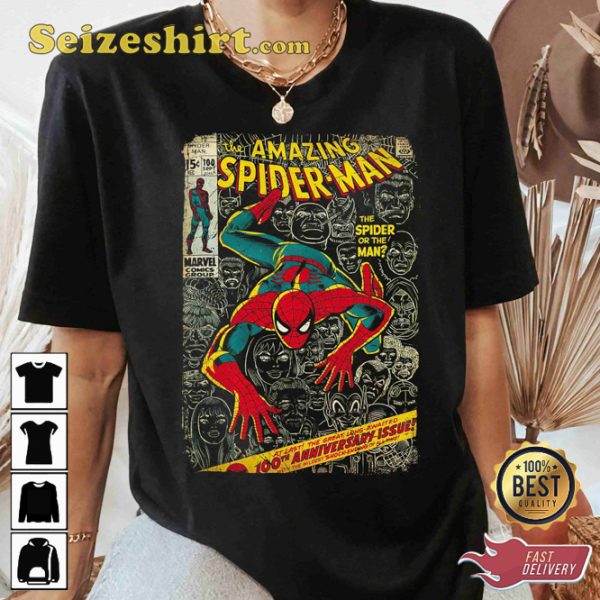 Marvel Spider-man Comic Book Anniversary MCU Fan Gift T-shirt