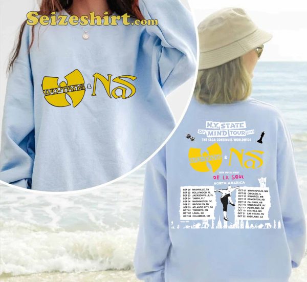 NY State Of Mind Tour 2023 Merch Wu-Tang Clan And Nas Sweatshirt