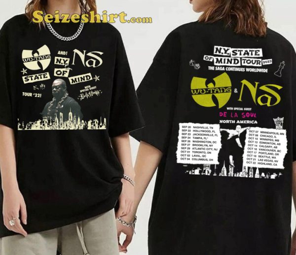 NY State Of Mind Tour 2023 Merch Wu-Tang Clan And Nas T-shirt