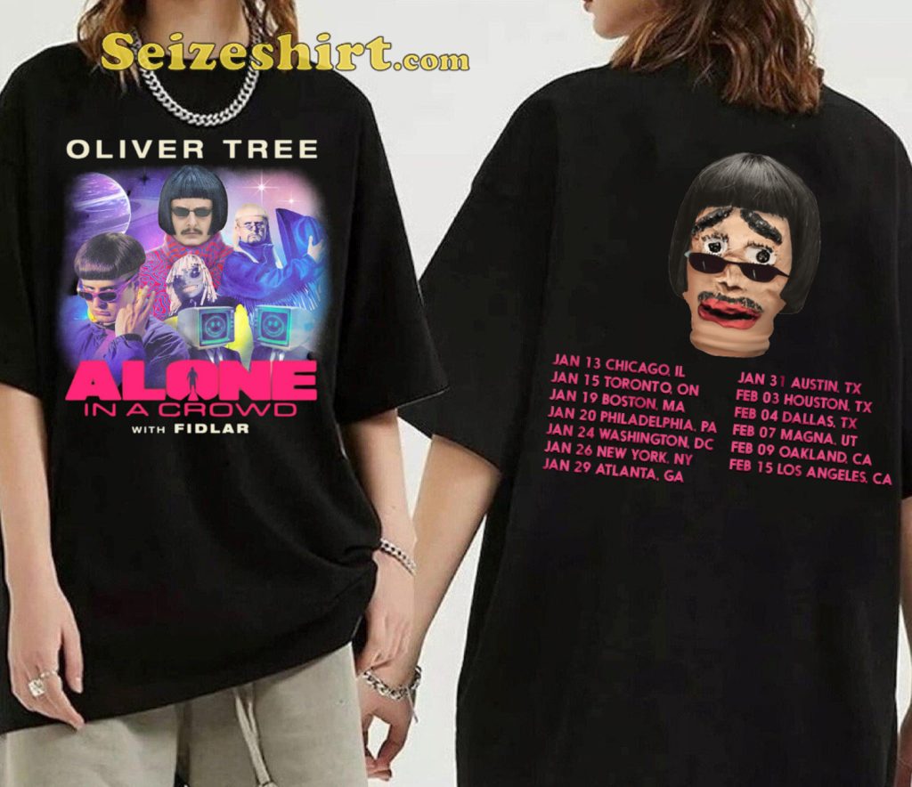 Oliver Tree 2024 Merch Alone In a Crowd Tour T-shirt