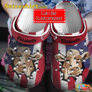 Patriotic Cow Inside Me Personalized Crocs SHoes