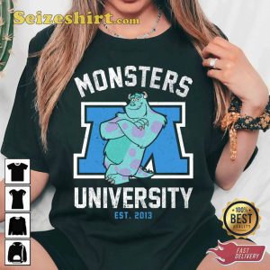 Retro Monsters University James P Sullivan Disney Cartoon T-Shirt