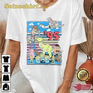 Retro Pixar Toy Story 95 Distressed Colorful Disney Cartoon T-Shirt