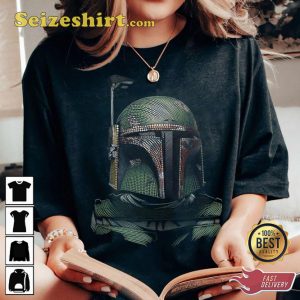 Star Wars Boba Fett Detailed Dotted Portrait Fan Gift T-Shirt