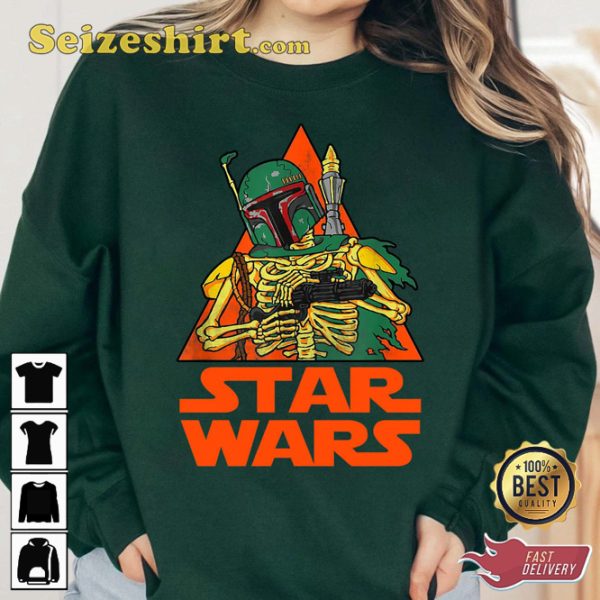 Star Wars Boba Fett Skeleton Halloween Fan Gift Sweatshirt