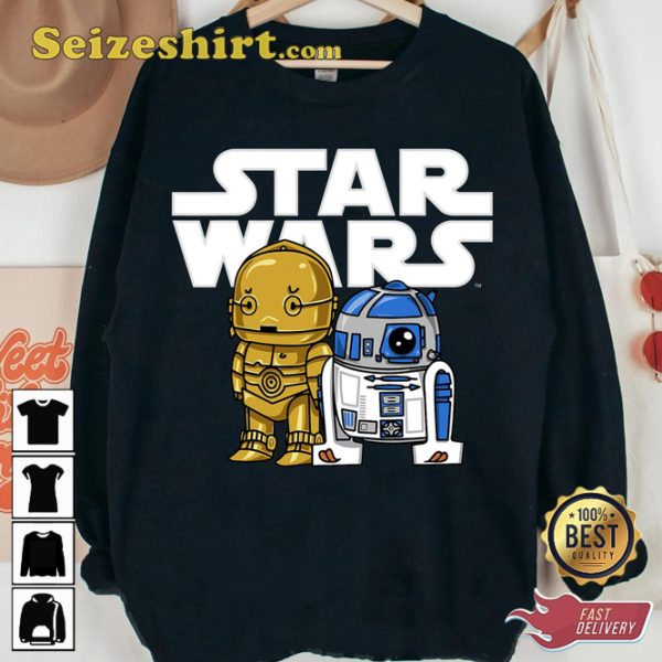 Star Wars Boba R2-d2 And C-3po Cute Cartoon Graphic Fan Gift T-Shirt