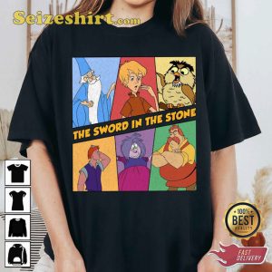 The Sword In The Stone Retro Characters Disney Cartoon T-shirt