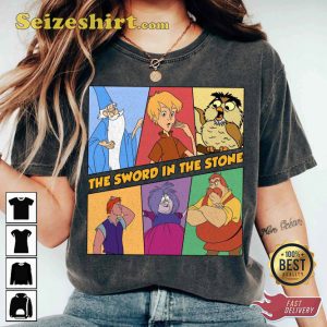 The Sword In The Stone Retro Characters Disney Cartoon T-shirt