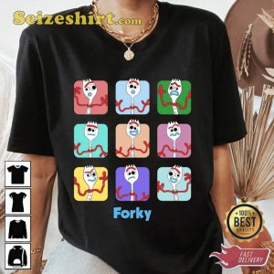 Toy Story Forky Moods Emotions Of Forky Disney Cartoon T-shirt