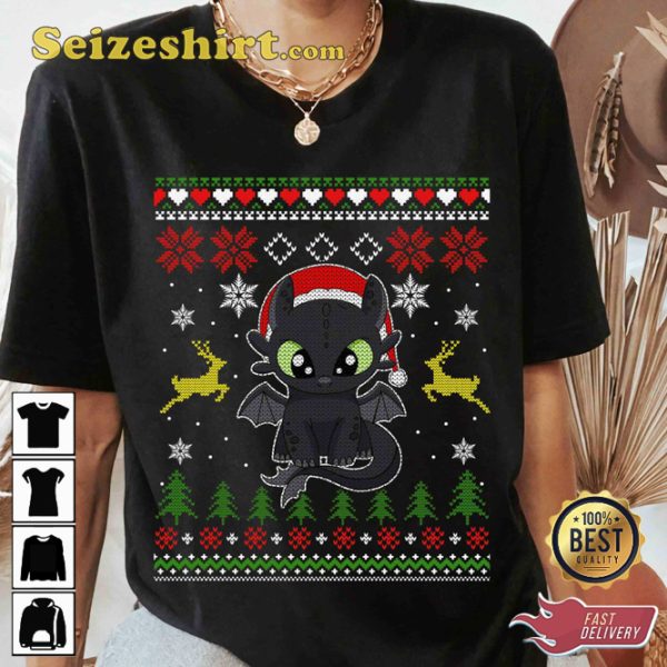 Ugly Christmas Sweater Toothless Disney Cartoon T-shirt