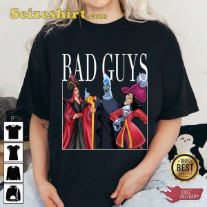 Villains Bad Girls Bad Guys Group Shot Painted Disney Cartoon T-shirt