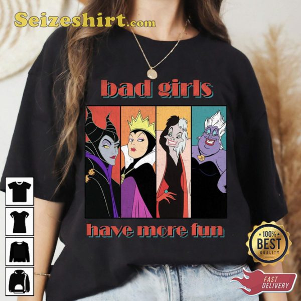 Villains Bad Girls Have More Fun Ursula Evil Queen Disney Cartoon T-shirt