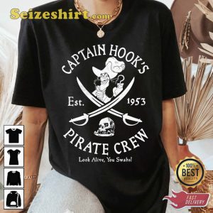 Villains Captain Hook Pirate Crew Est 1953 Disney Cartoon T-shirt