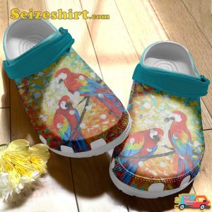 Vintage Unisex Abstract Parrot Shoes Crocbland Clogs