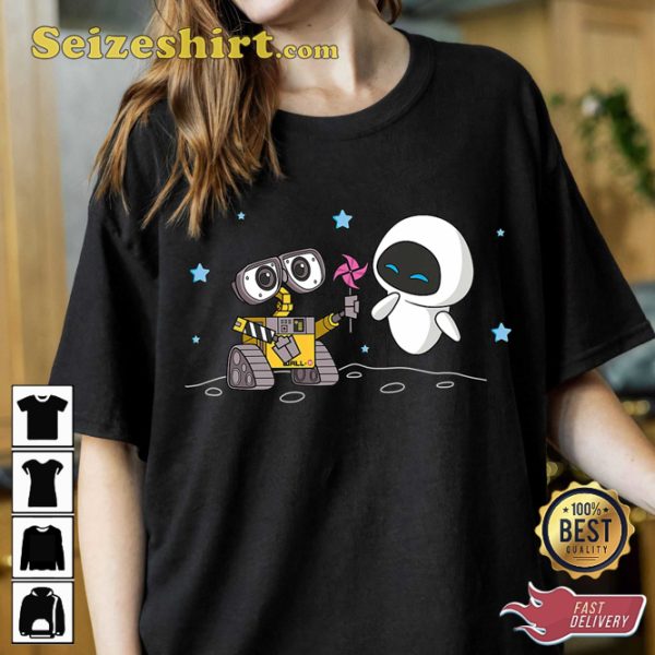 Wall-e And Eve Disney Couples Robot Love T-Shirt