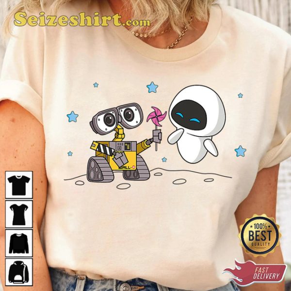 Wall-e And Eve Disney Couples Robot Love T-Shirt