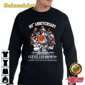 80th Anniversary 1944 vs 2024 Cleveland Browns Thank You For The Memories Sweatshirt, Hoodie