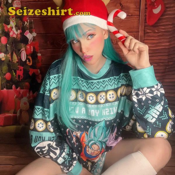 A Very Saiyan Ugly Christmas Dragon Ball Z Womens Sweater Hoodie