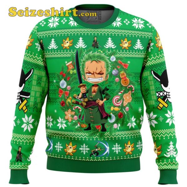 Anime Sweater Zoro One Piece Ugly Christmas Sweater