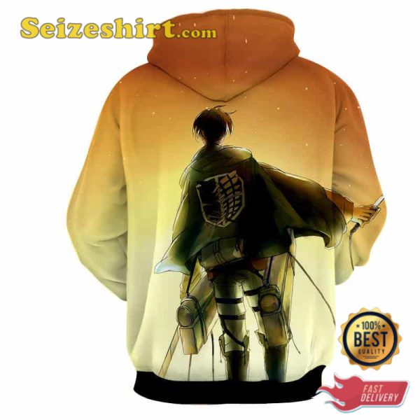 Attack On Titan Levi Ackerman Scout Regiment Uniform Hoodie Sweatshirt, 3D Shirts