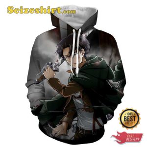Attack On Titan Levi Cold Stare Dope Style Full Print Hoodie Sweatshirt, 3D Shirts