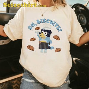 Bandit Heeler Oh Biscuits T-Shirt Cartoon Bluey Family Sweater