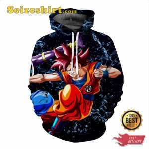 Battle Beerus God Of Destruction Goku Super Saiyan Fighting Cool Hoodie, Sweater, 3D Shirt