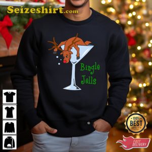 Bingle Jells Shirt, Funny Deer shirt, Drunken Deer shirt, Merry Christmas Sweatshirt