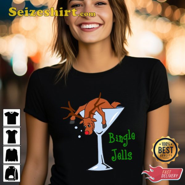 Bingle Jells Shirt, Funny Deer shirt, Drunken Deer shirt, Merry Christmas Sweatshirt