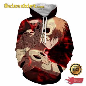 Bleach Anime Ichigo Kurosaki Cool Hollow Wearing Suit Hero Hoodie, Sweater, 3D Shirt