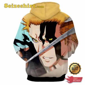 Bleach Anime Ichigo Kurosaki Full Face Amazing Fan Art Hoodie, Sweater, 3D Shirt