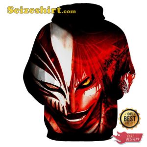 Bleach Bloodlust Kurosaki Ichigo Half Hollow Mask Red Hoodie, Sweater, 3D Shirt