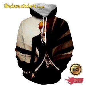 Bleach Dope Ichigo Half Face Hollow Mask Bankai Black Hoodie, Sweater, 3D Shirt