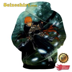 Bleach Epic Kurosaki Ichigo Render Shinigami Form Hoodie, 3D Sweatshirts