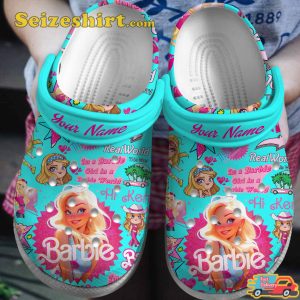 Blue Barbie Cartoon Crocband Shoes Clogs