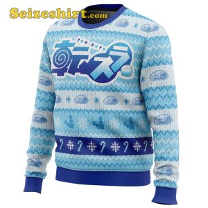 Blue Christmas That Time I got Reincarnated As a Slime Christmas Sweater, V Neck Sweater For Men