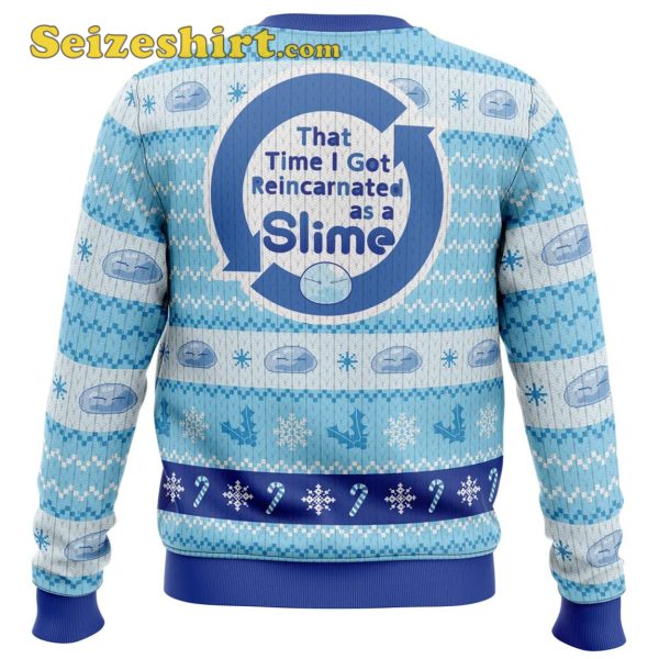 Blue Christmas That Time I got Reincarnated As a Slime Christmas Sweater, V Neck Sweater For Men