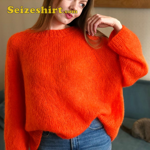 Burnt Orange Fall Sweater For Women