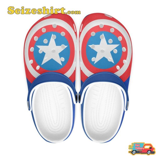 Captain America Avengers Movie Crocs Crocband Shoes Clogs