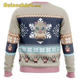 Chibi Christmas Inosuke Hashibira Demon Slayer Ugly Sweater ,Graphic Sweater